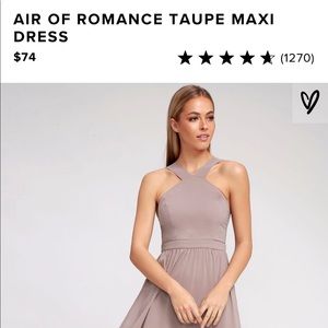 Lulu’s Air of Romance Taupe Maxi Dress